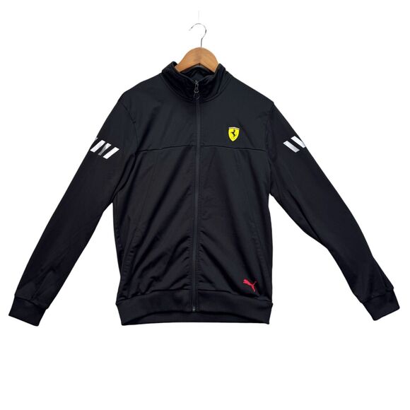 Scuderia Ferrari x PUMA Black Reflective Full Zip Car Racing Jacket Men's S - Picture 1 of 6